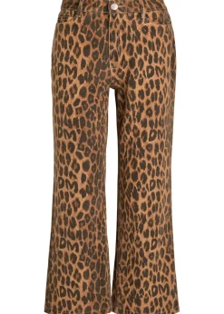 Kenny leopard-print bootcut cropped jeans