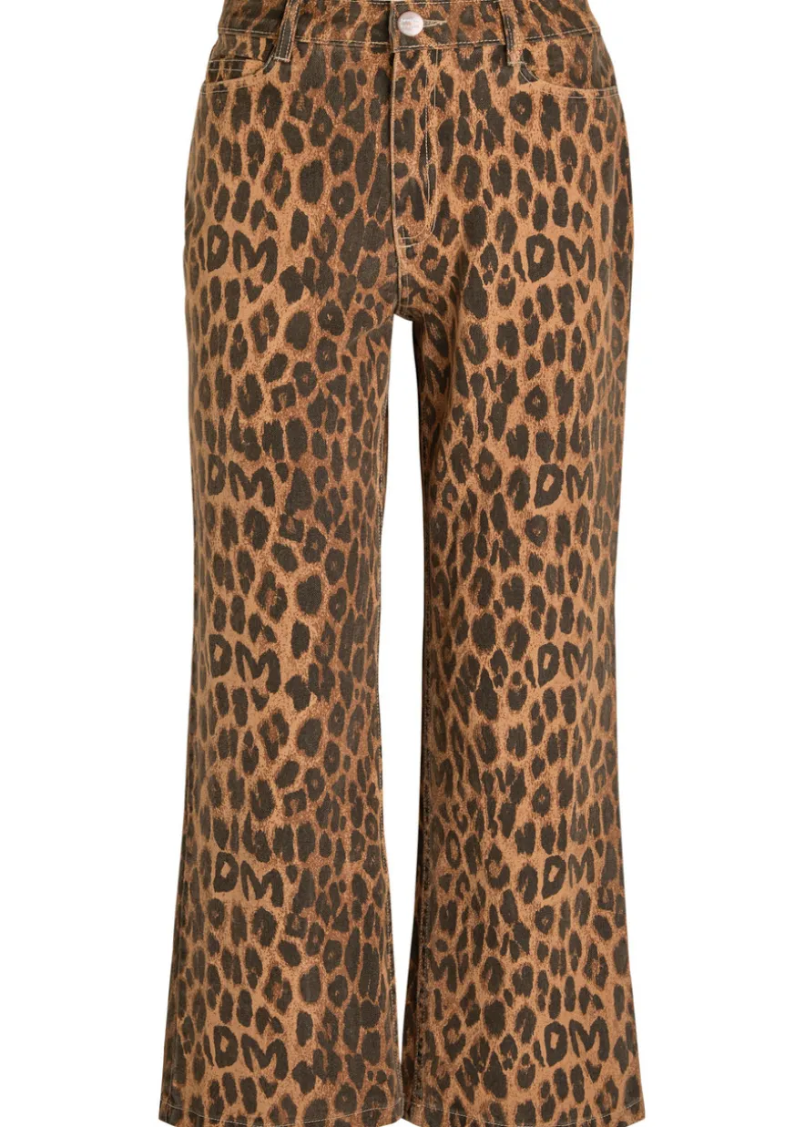 Kenny leopard-print bootcut cropped jeans