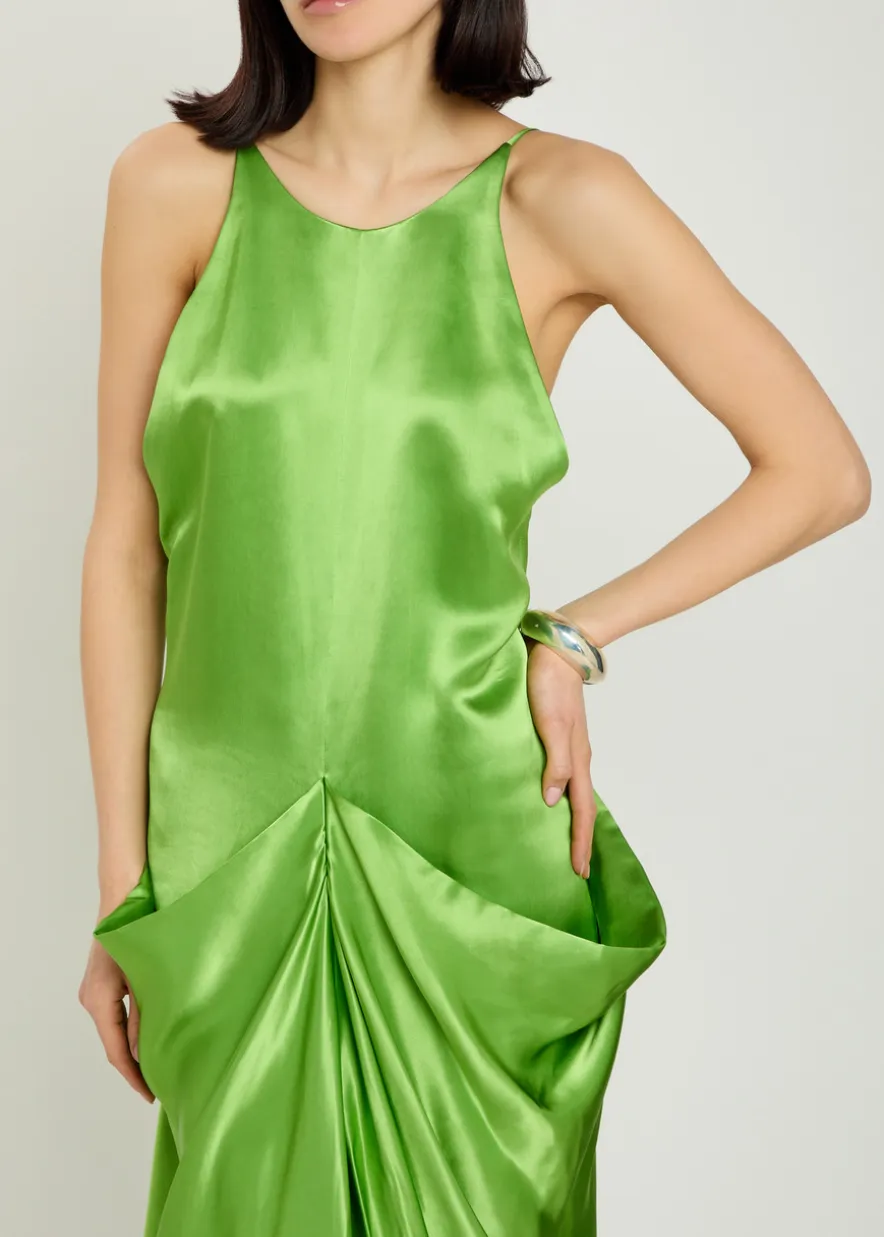 Kent draped satin midi dress