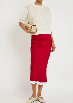 Kenzie cable-knit cashmere and silk-blend top