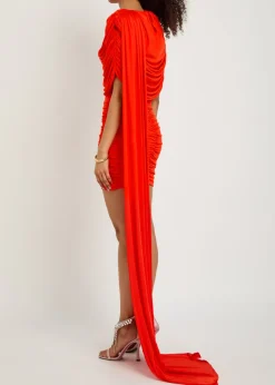 Khara scarf-effect stretch-jersey mini dress