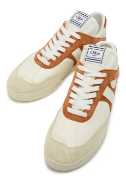 Kick panelled leather sneakers