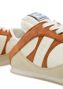 Kick panelled leather sneakers
