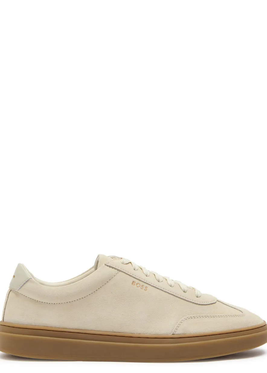 Kieran leather-trim suede sneakers