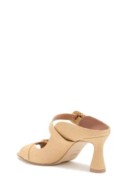 Kimberly 70 double-strap raffia sandals