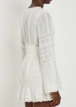 Kinsale lace-trim cotton mini dress