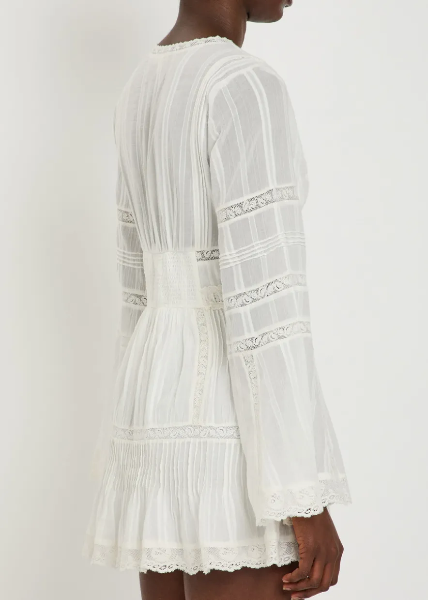 Kinsale lace-trim cotton mini dress
