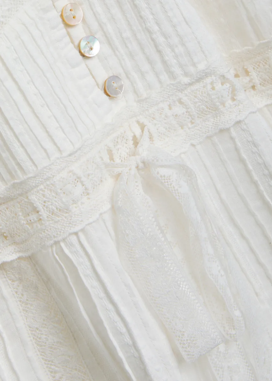 Kinsale lace-trim cotton mini dress