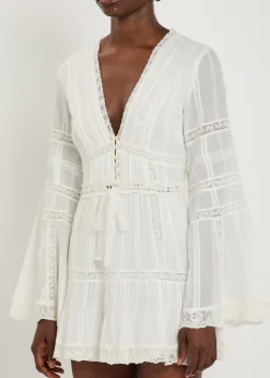 Kinsale lace-trim cotton mini dress