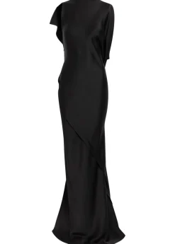 Kira draped satin-crepe gown