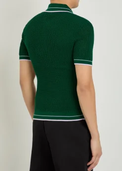 Knit cotton polo shirt