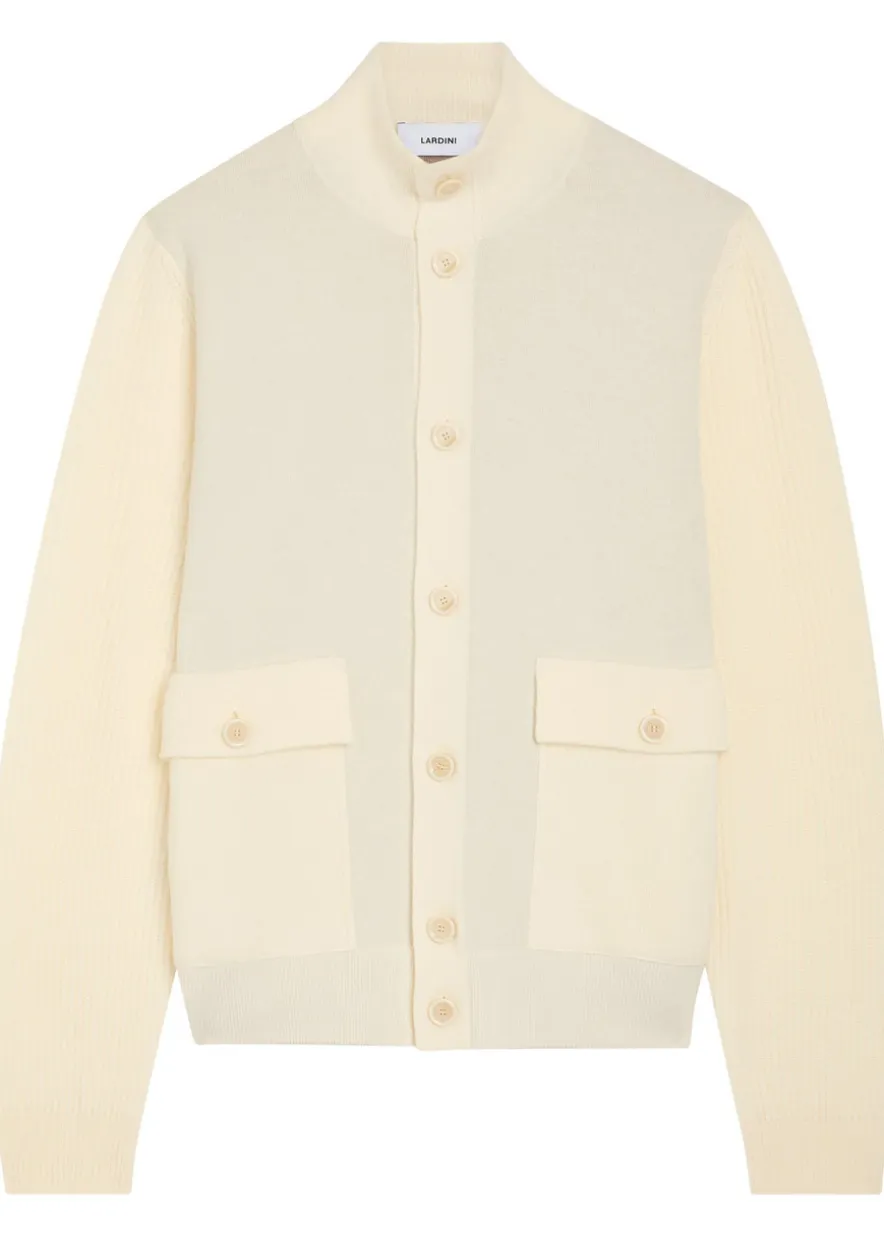 Knit wool-blend jacket