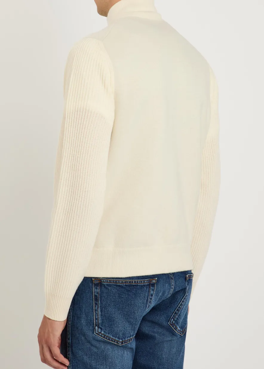 Knit wool-blend jacket
