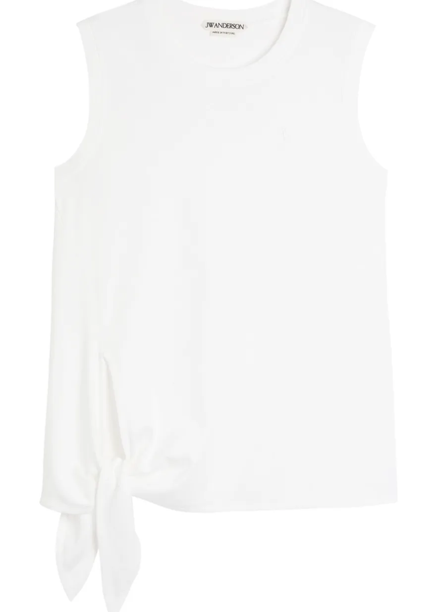 Knotted cotton tank top