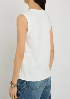 Knotted cotton tank top