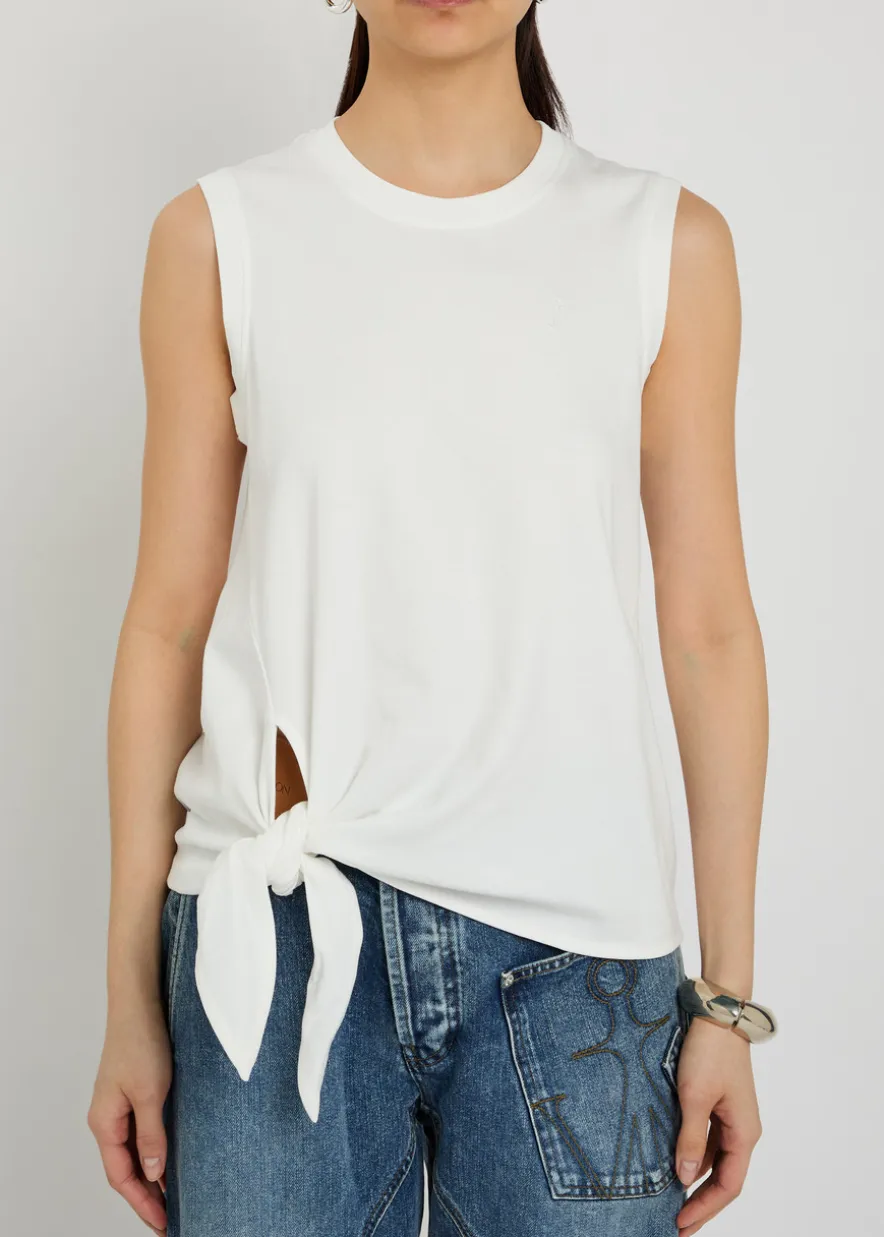 Knotted cotton tank top