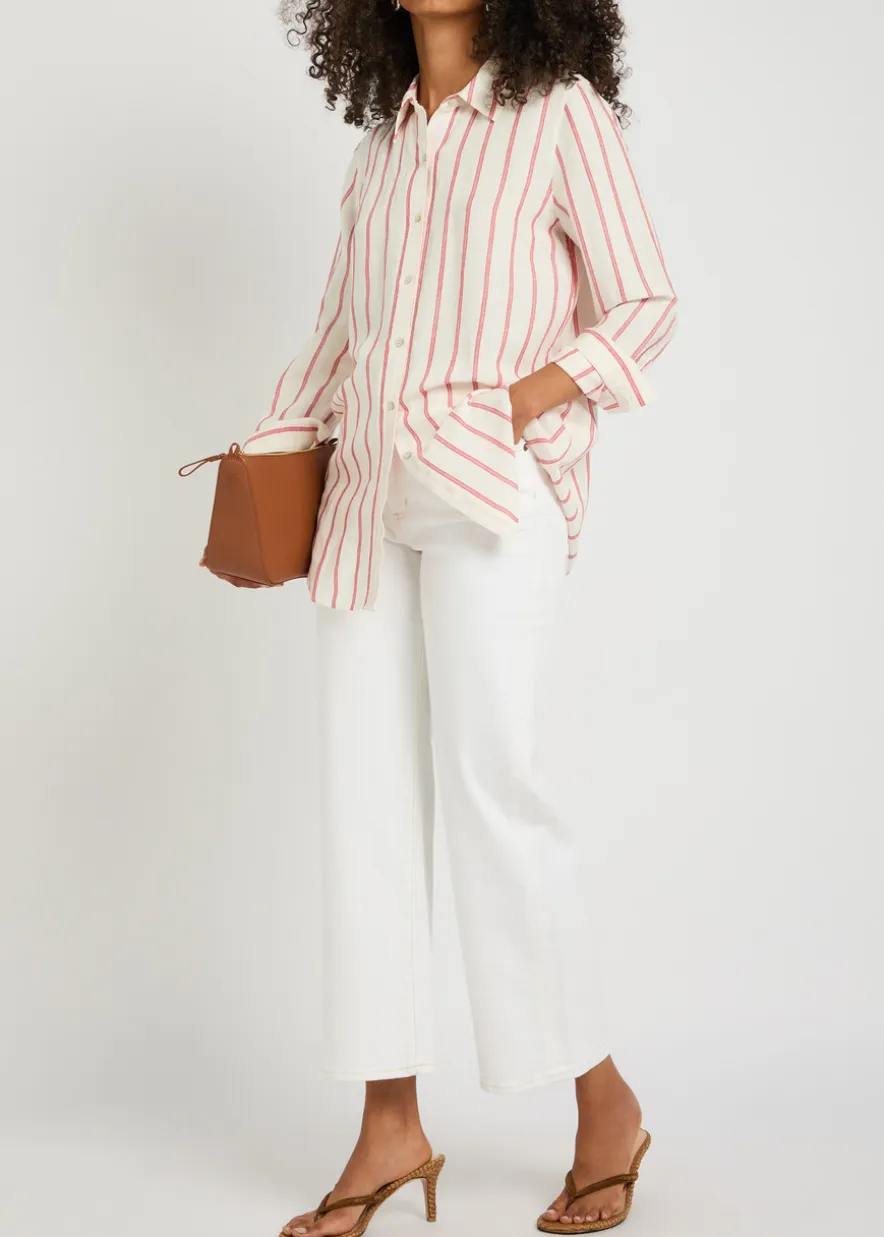 Knox striped linen-blend shirt