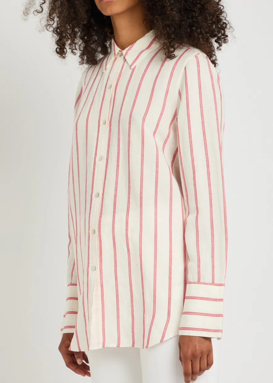 Knox striped linen-blend shirt