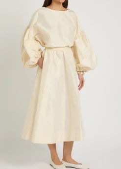 Koula silk-taffeta midi skirt