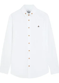 Krall logo-embroidered cotton-poplin shirt