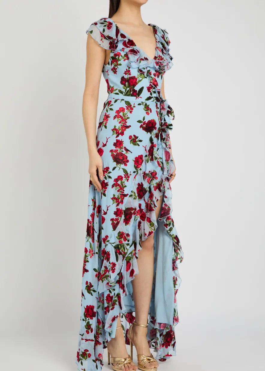 Kristen ruffled chiffon maxi dress