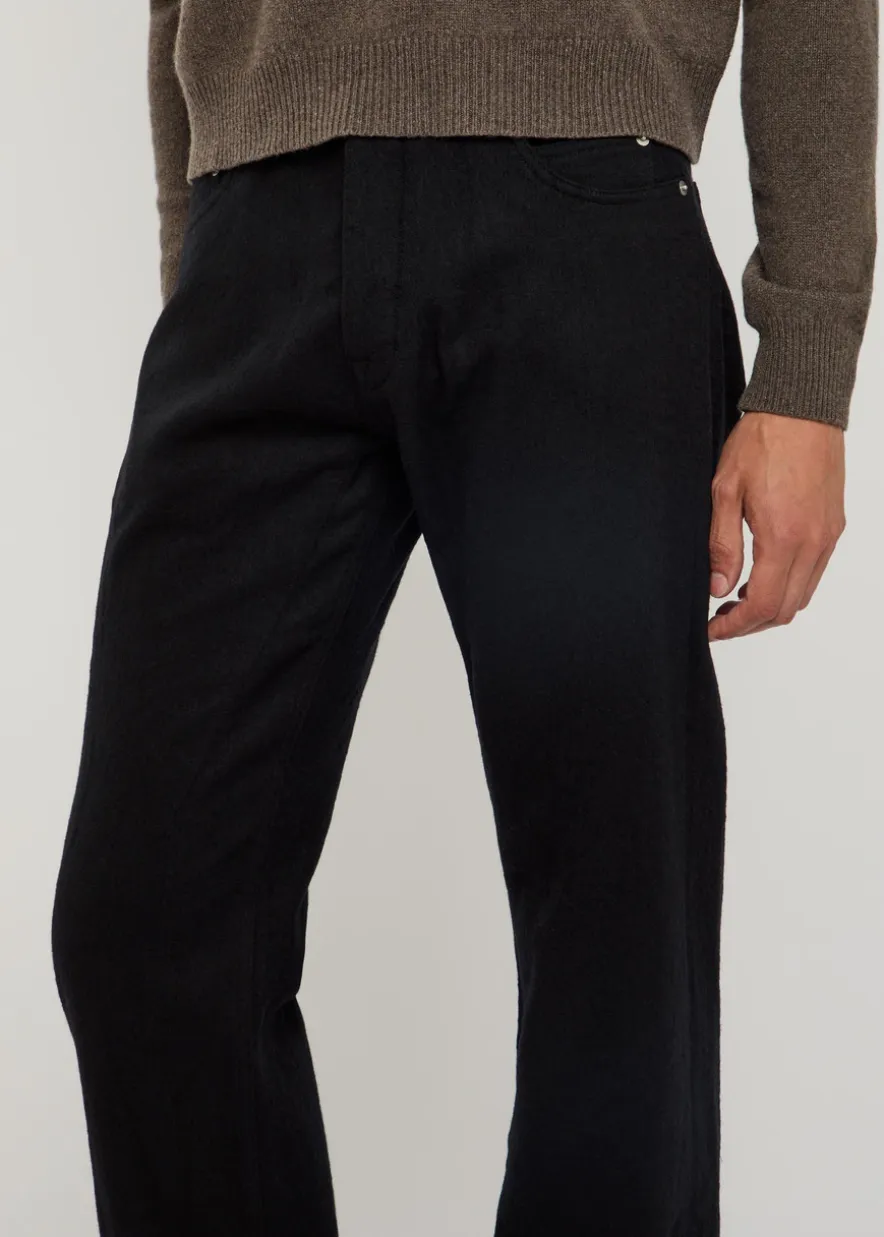 Kurdt cotton and wool-blend jeans
