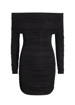 Kya off-the-shoulder stretch-mesh mini dress