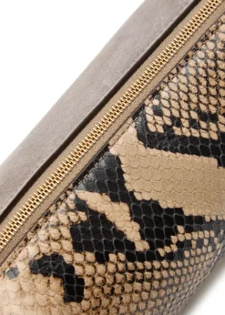 Kye mini snake-effect leather and suede cross-body bag