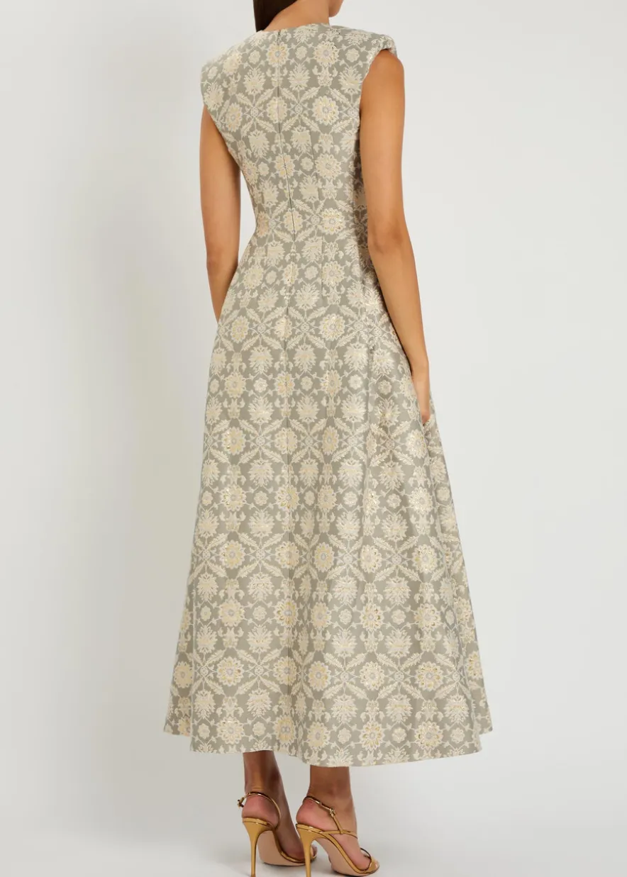 Kyle floral-jacquard cotton-blend maxi dress