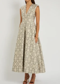 Kyle floral-jacquard cotton-blend maxi dress