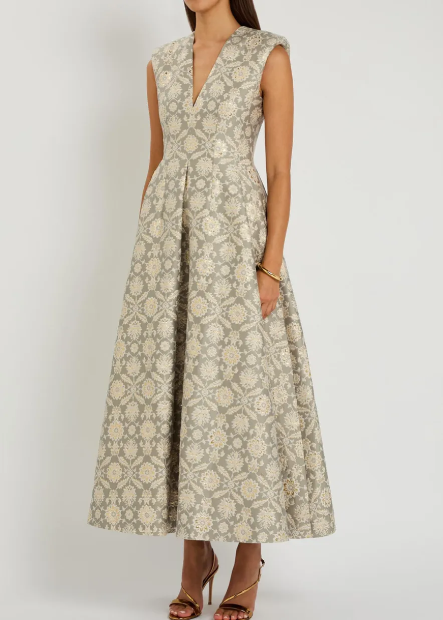 Kyle floral-jacquard cotton-blend maxi dress