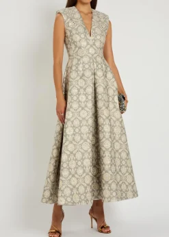 Kyle floral-jacquard cotton-blend maxi dress