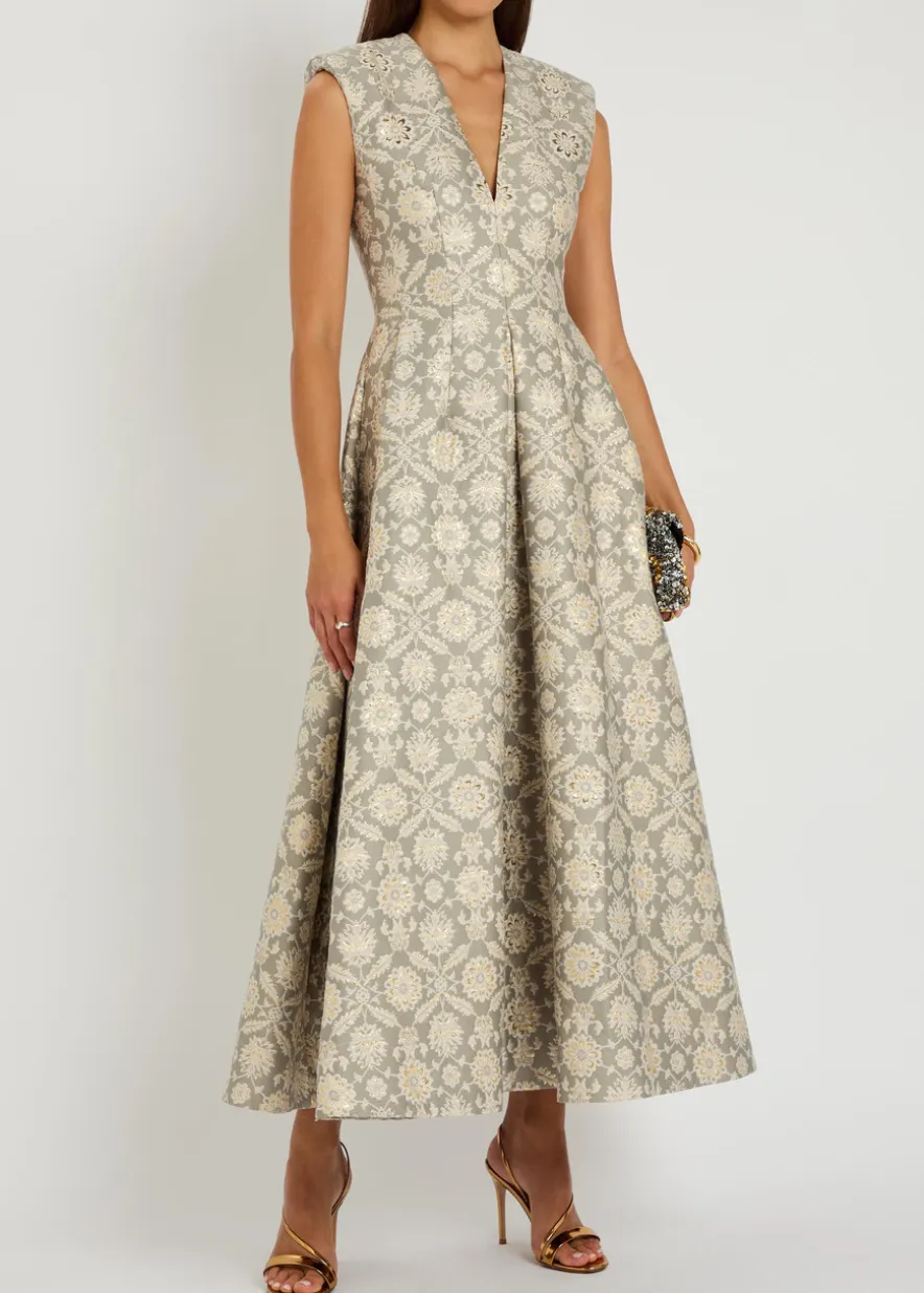 Kyle floral-jacquard cotton-blend maxi dress