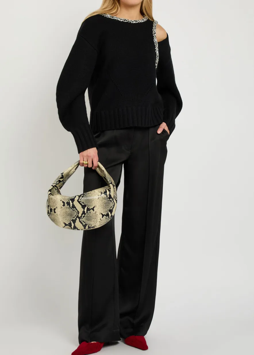 Kyra wide-leg satin trousers