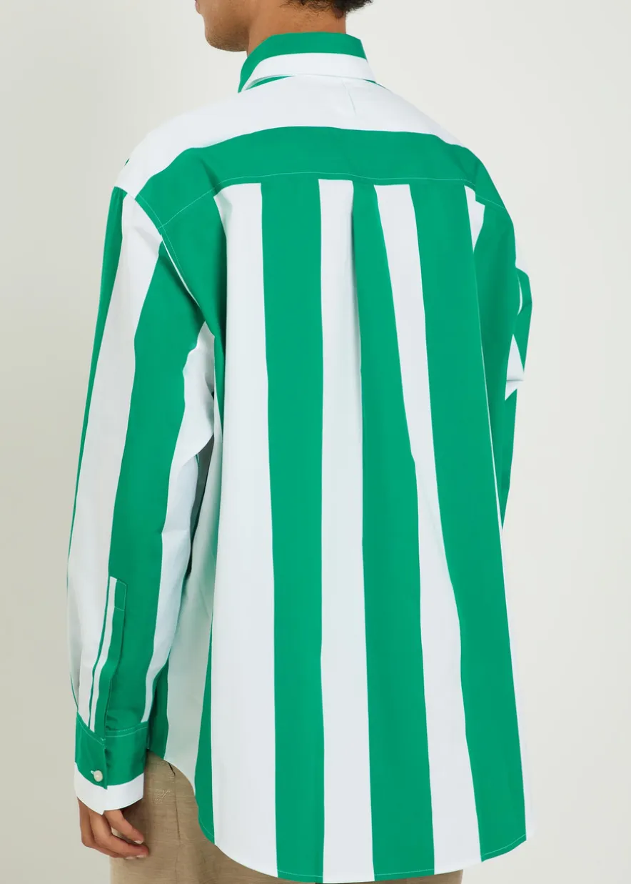 La Chemise Camargue striped cotton-poplin shirt
