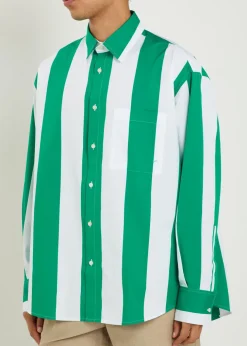 La Chemise Camargue striped cotton-poplin shirt