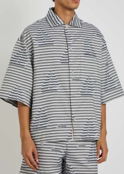 La Chemise Plage striped jacquard cotton shirt