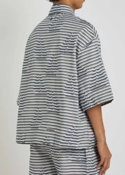La Chemise Plage striped jacquard cotton shirt