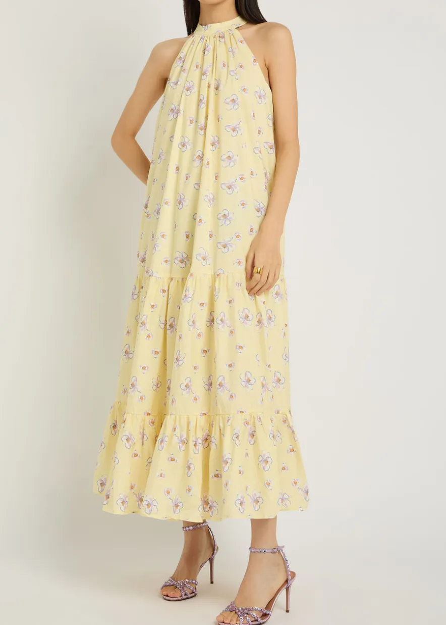 Lake Breeze floral-print cotton-poplin midi dress