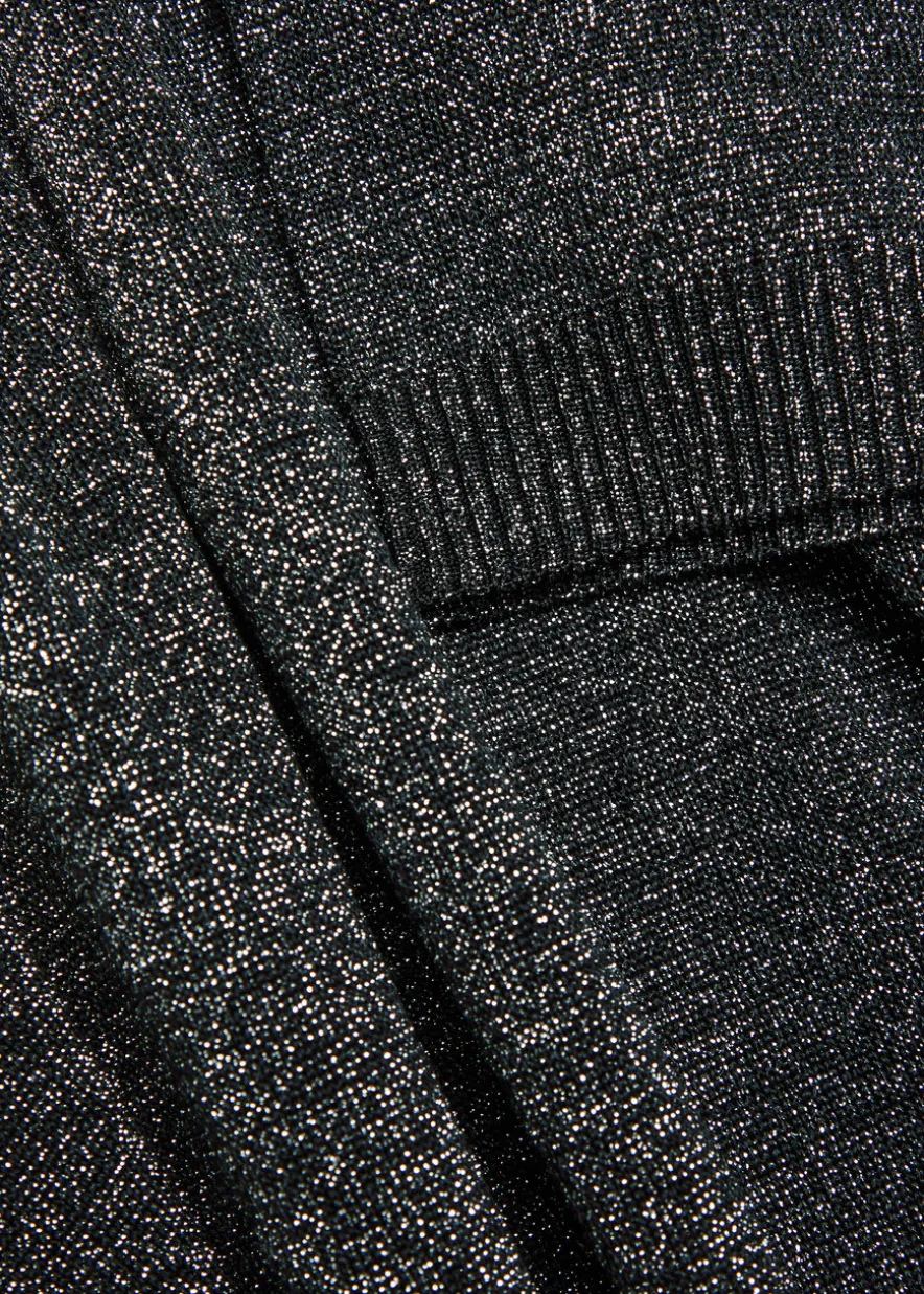 Lamé fine-knit T-shirt