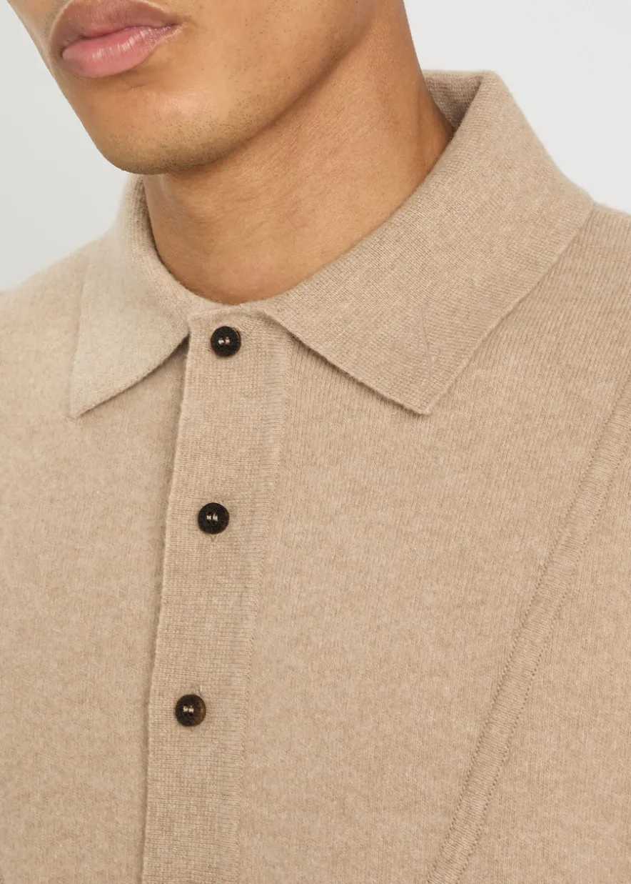 La Pallone melange wool and cashmere-blend polo jumper