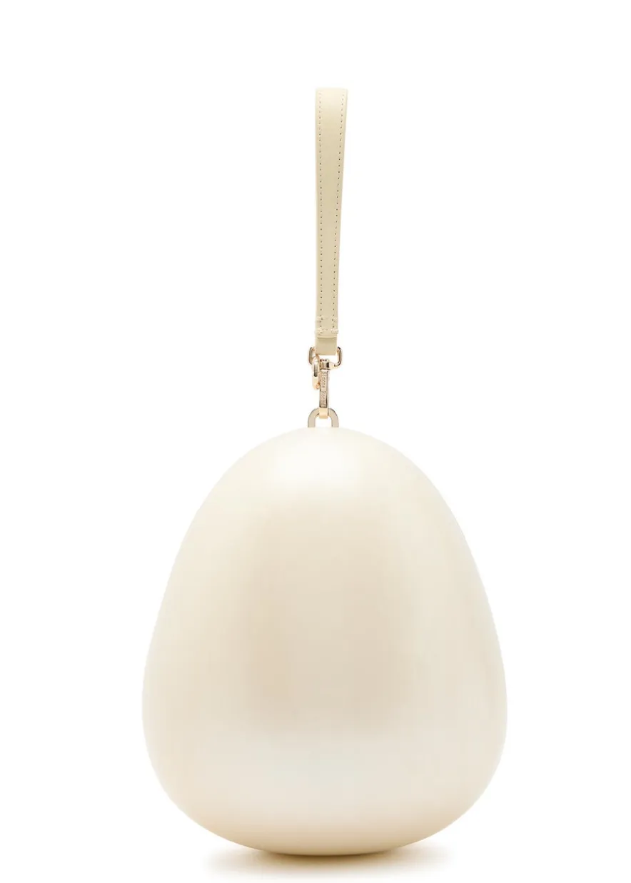 Large egg pearlescent Perspex cross-body bag