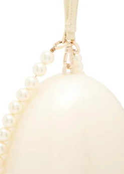Large egg pearlescent Perspex cross-body bag