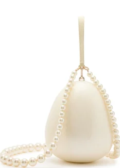 Large egg pearlescent Perspex cross-body bag