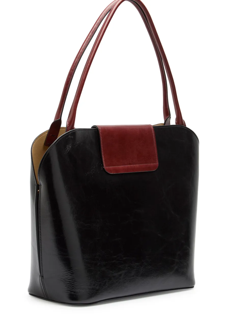 Large leather tote bag