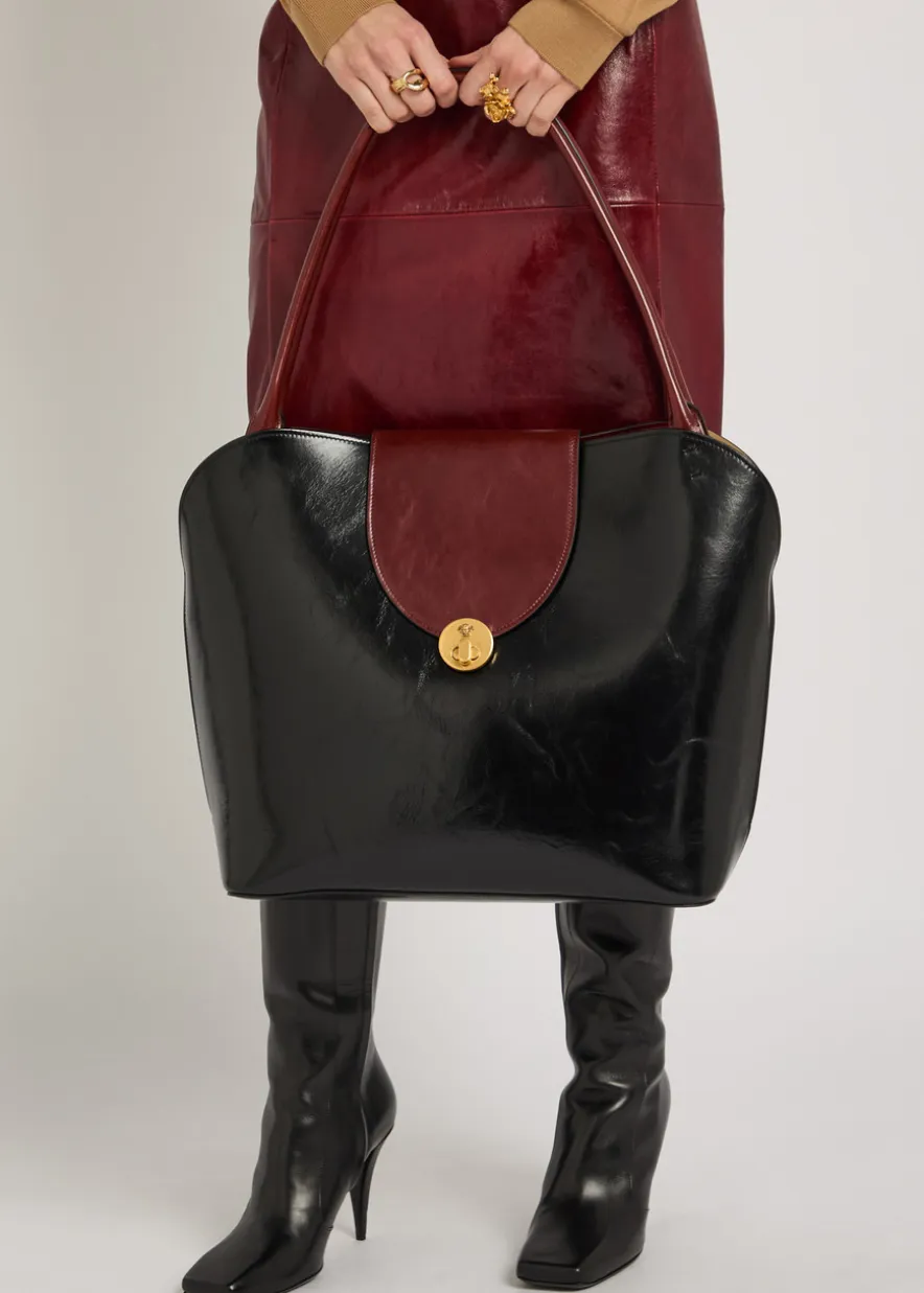 Large leather tote bag