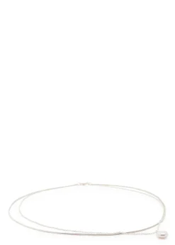 Large Pearl sterling silver belt