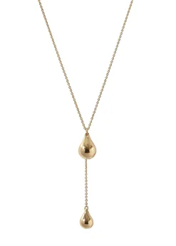 Lariat Pebble 14kt gold vermeil necklace