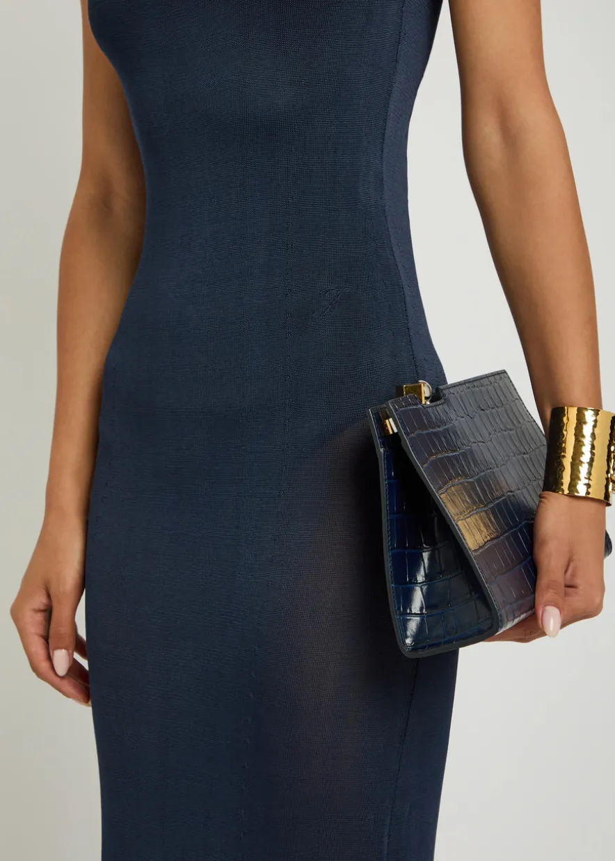 La Robe Nodo pointelle-knit maxi dress