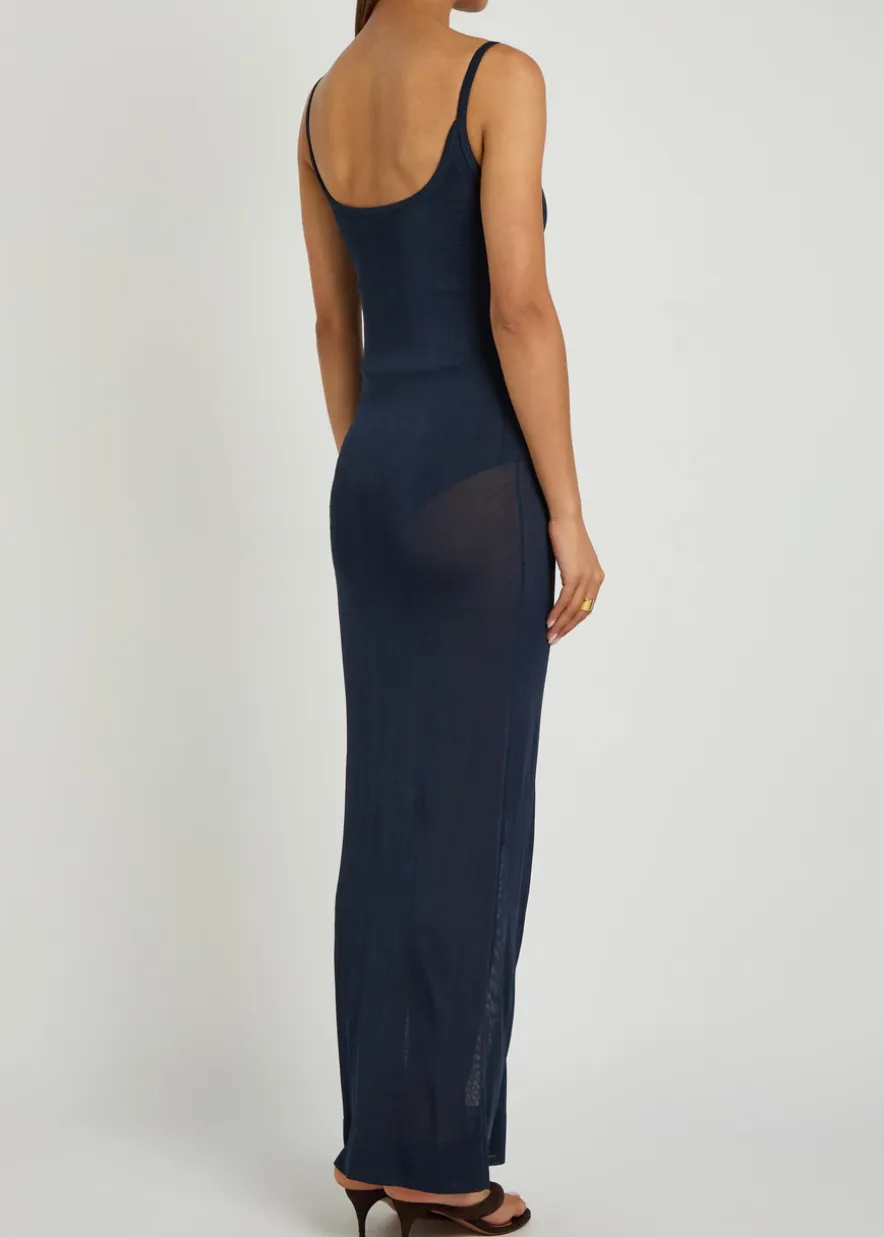 La Robe Nodo pointelle-knit maxi dress